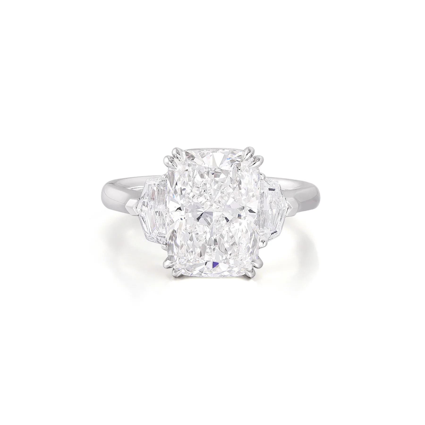 Bay-Cushion Cut Lab Grown Diamond Engagement Ring
