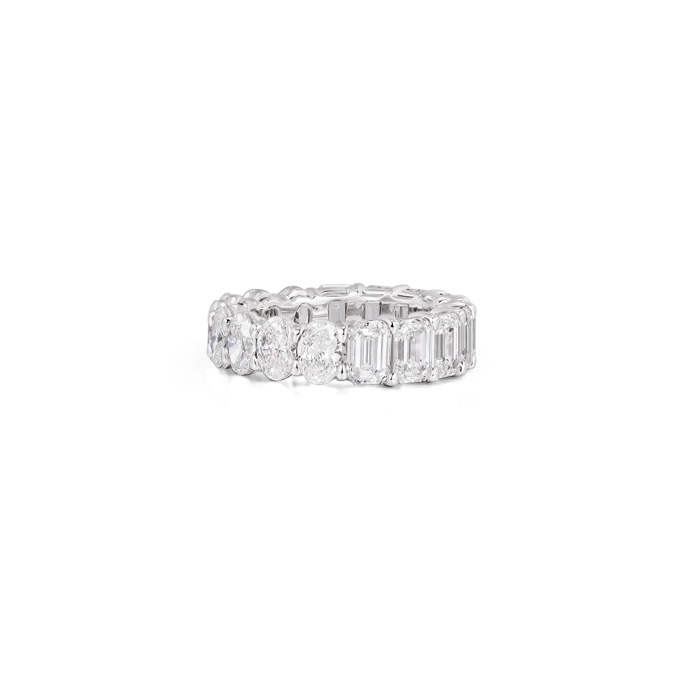 Fawn-Oval and Emerald Cut Diamond Eternity Band